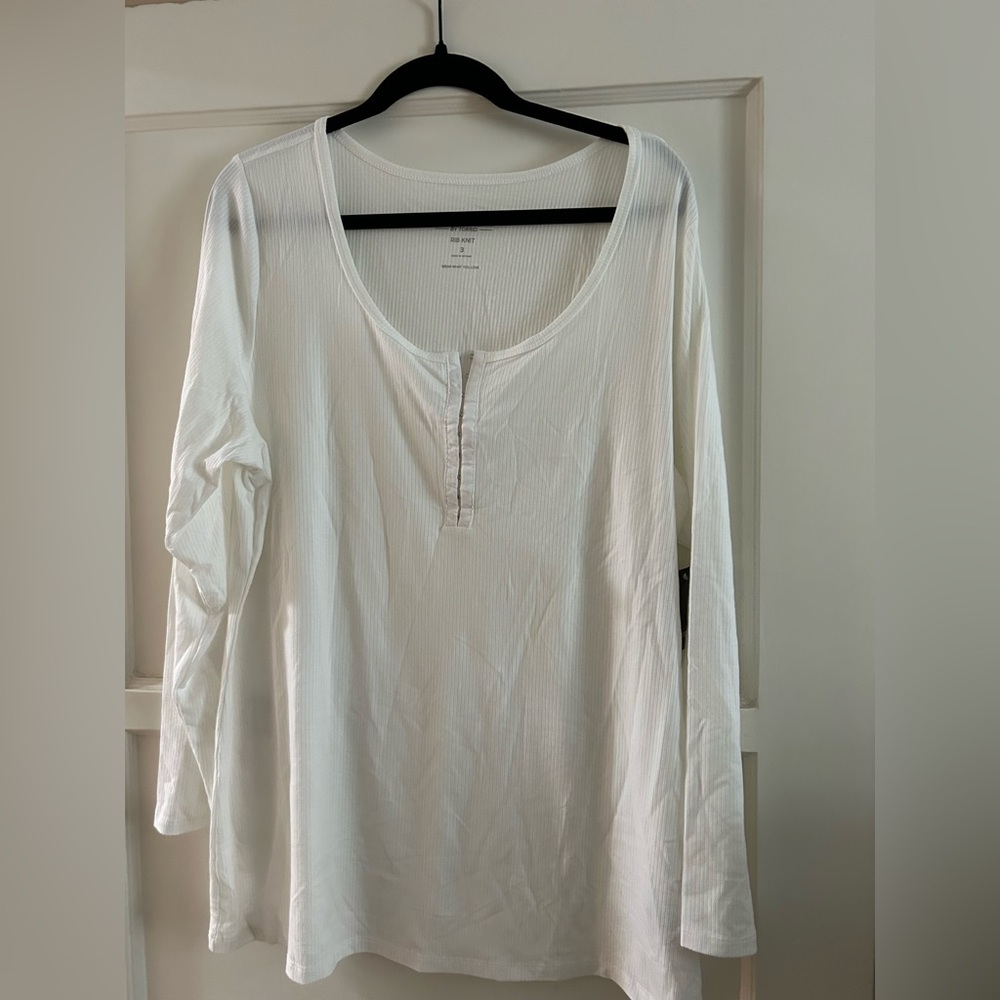 Torrid ribbed Henley, white, 3